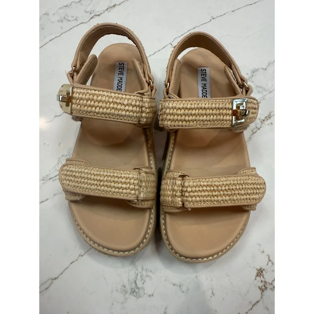 Steve Madden Women's Bigmona Platform Footbed Sandals -‎ Size 8 NEW - Picture 2 of 5